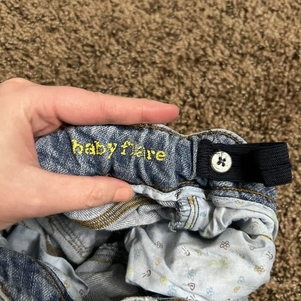 Vintage Y2K Girls Sz 8 Mudd Baby Flare Hippie Peace Sign Flare Jeans - Picture 5 of 16